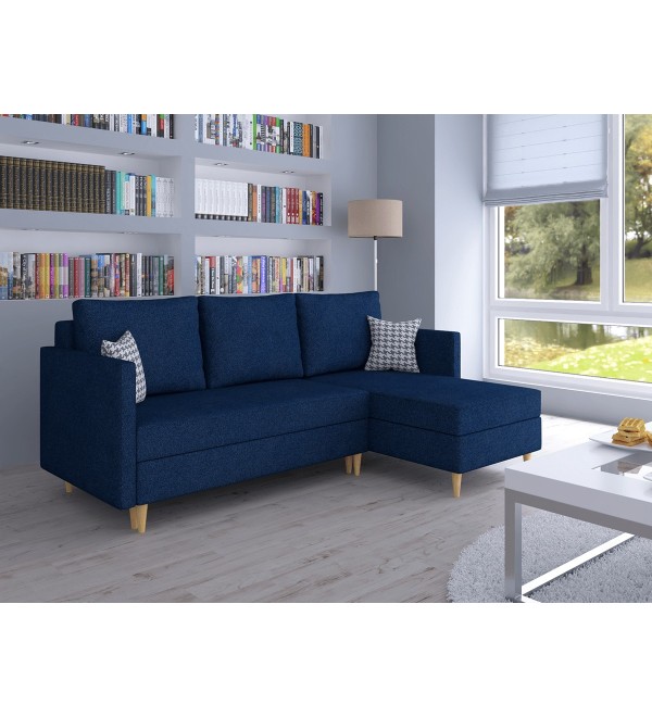 Rohová rozkládací sedačka HENOME modrá