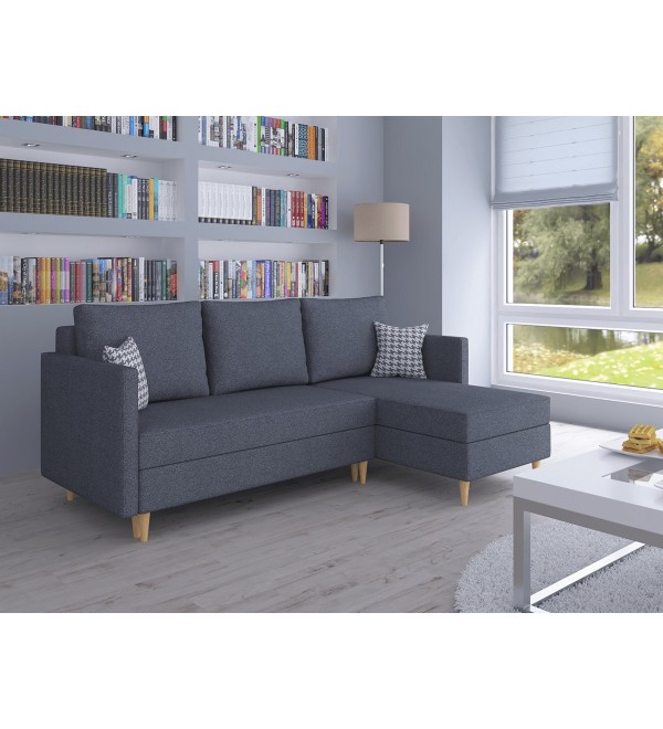 Rohová rozkládací sedačka HENOME tmavě šedá