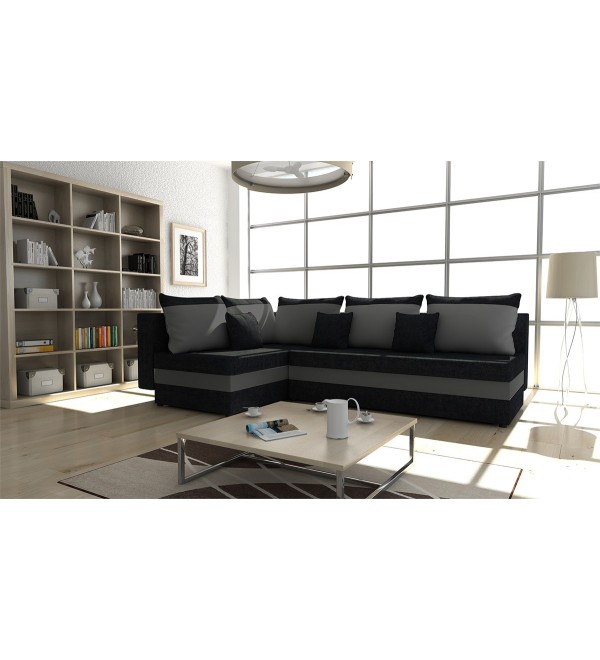 Rohová rozkládací sedačka IREN černá - šedá