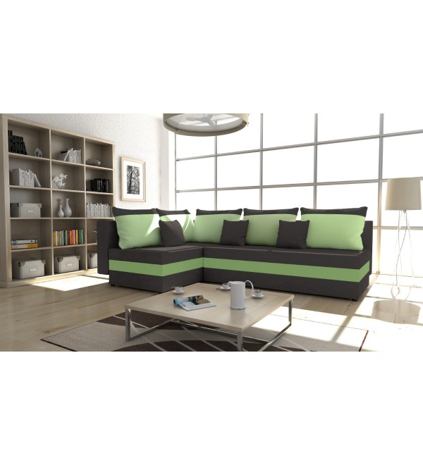 Rohová rozkládací sedačka IREN zelená - šedá