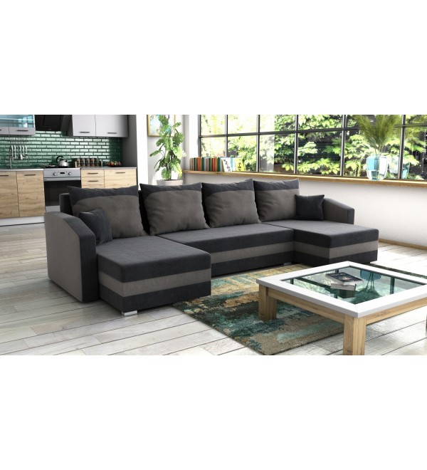 Rozkládací sedací souprava FOLO černá / šedá