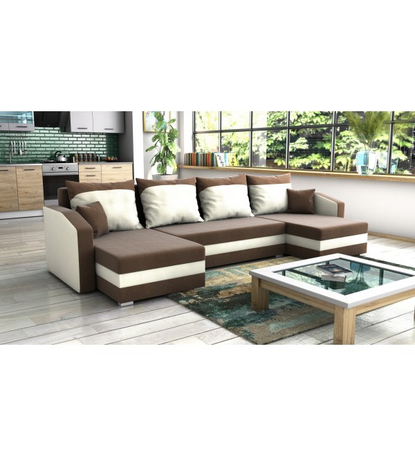 Rozkládací sedací souprava FOLO béžová  / hnědá