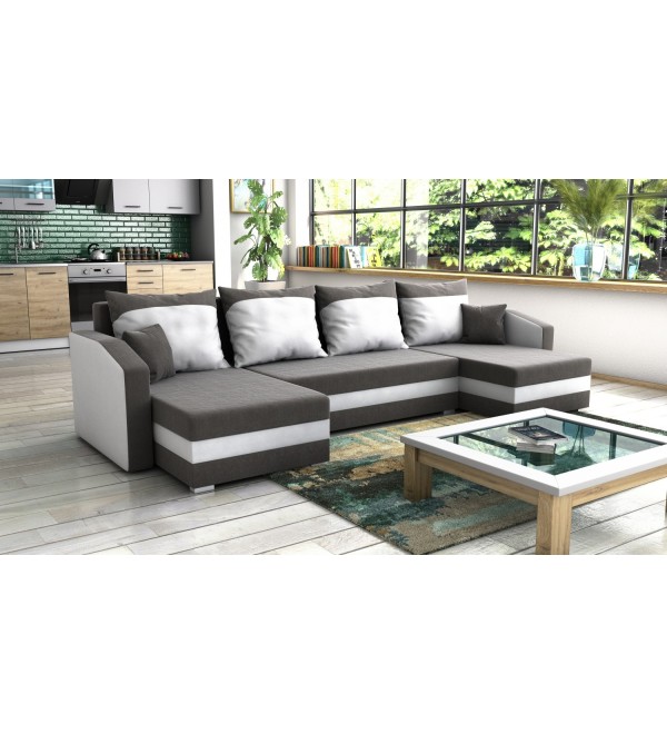 Rozkládací sedací souprava FOLO šedá  / bílá