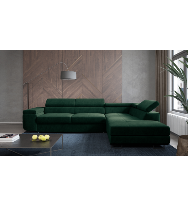 Rohová rozkládací sedačka ATOMO zelená veianta 2