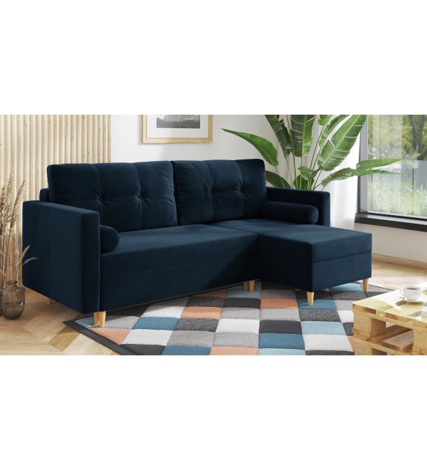 Rohová rozkládací sedačka HEKTOR tmavě modrá