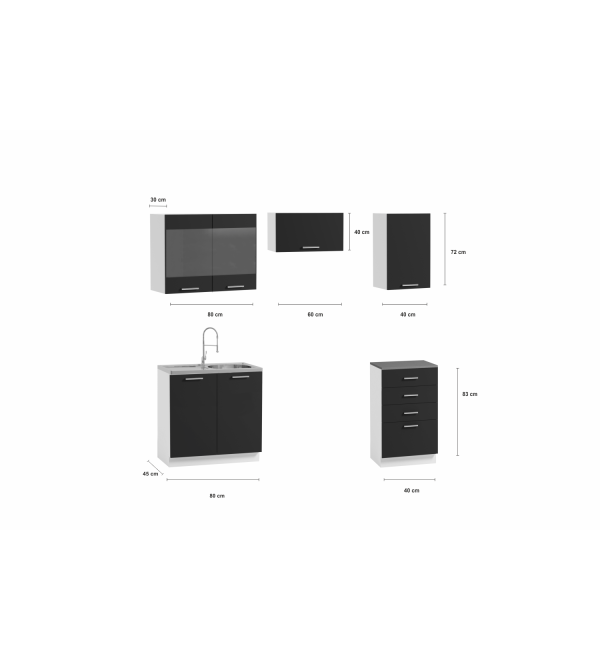 Kuchyňská linka PAULA KLASIK 180/120 dub artisan + šedá