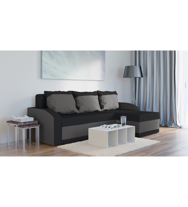 Rohová rozkládací sedačka Henrieta tmavěšedá-světlešedá