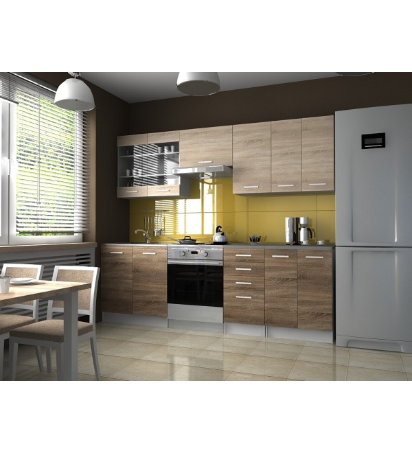 Kuchyňská linka PAULA KLASIK 240/180 dub sonoma + tobacco