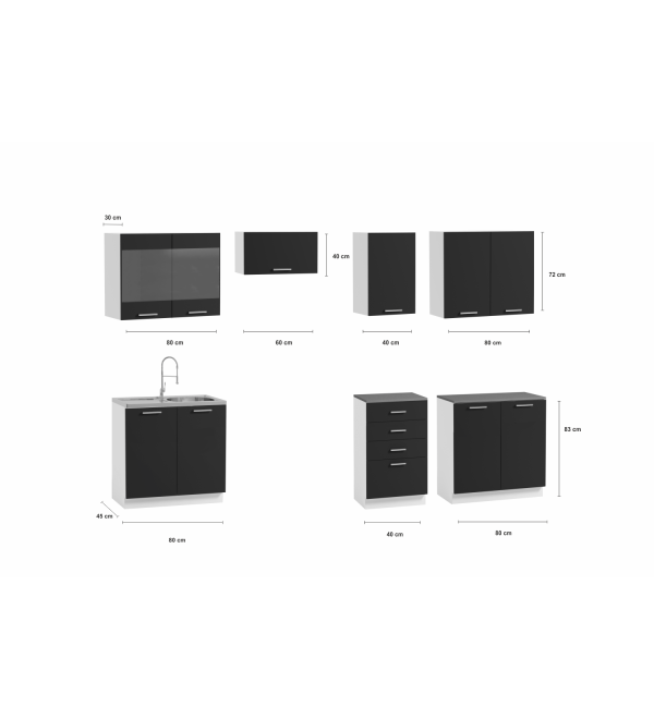 Kuchyňská linka PAULA KLASIK 260/200 wenge