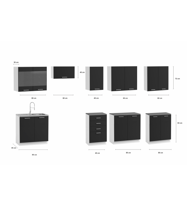 Kuchyňská linka PAULA KLASIK 320/260 bílá + dub artisan