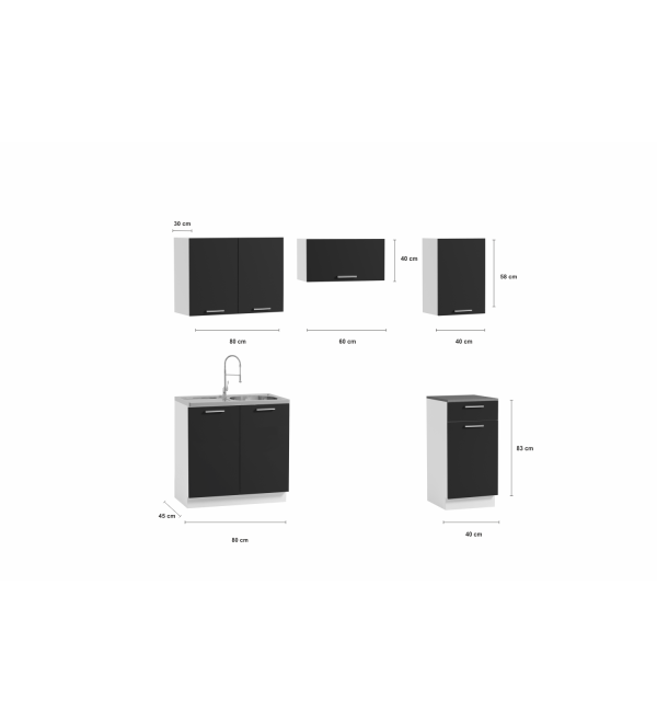 Kuchyňská linka LENA LUX 180/120 dub sonoma