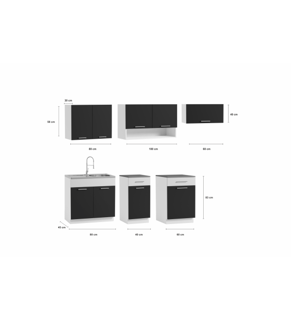 Kuchyňská linka TOMA LUX 240/180 bílá mat + dub sonoma