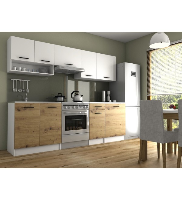 Kuchyňská linka LUMA LUX 240/180 bílá + artisan