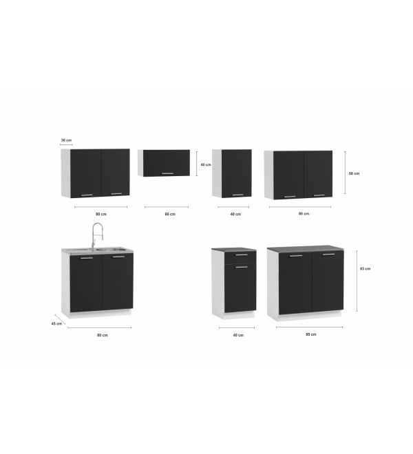 Kuchyňská linka LENA LUX 260/200 dub sonoma