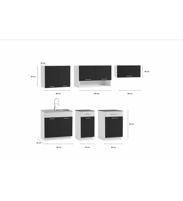 Kuchyňská linka VERUNE LUX 240/180 šedá