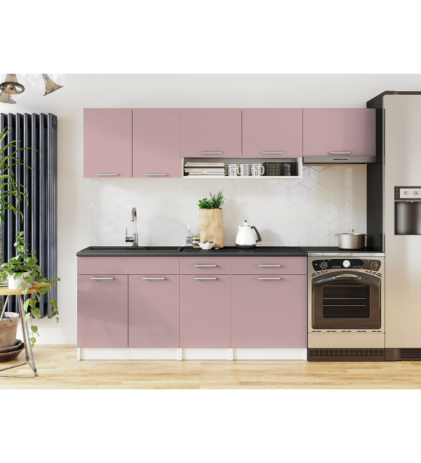 Kuchyňská linka VERUNE LUX 240/180 růžově béžová