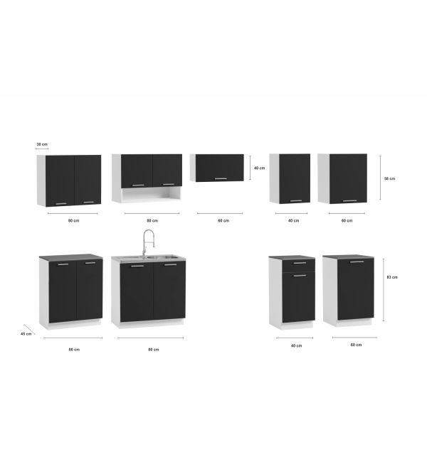 Kuchyňská linka KOLIBA LUX 320/260 dub sonoma