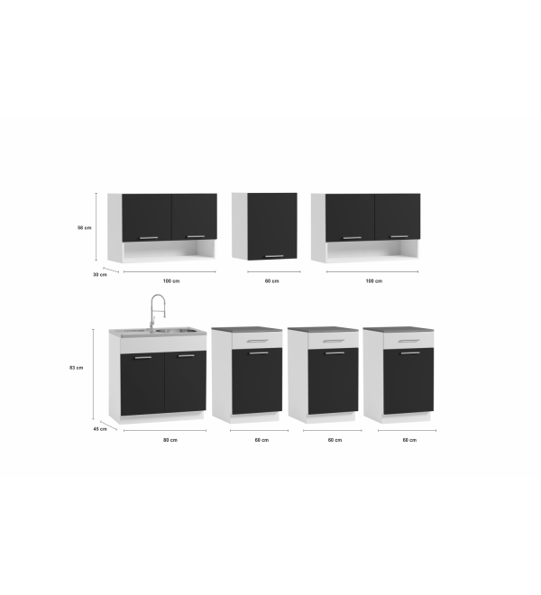 Kuchyňská linka VENDY LUX 260/260 vanilková lesk