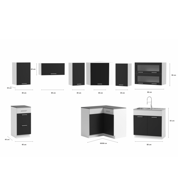 Kuchyňská linka TONY 360/300 LUX - VYBĚR BARVY