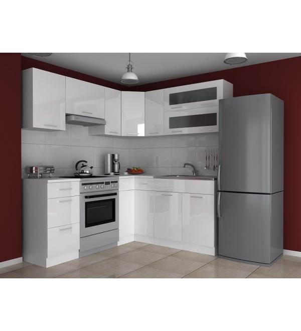 Kuchyňská linka TONY 360/300 LUX bílá lesk