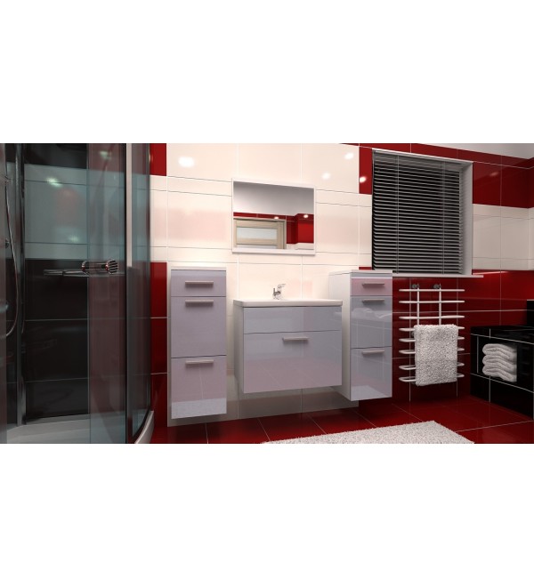 Koupelnová sestava STELO  - šedý lesk / bílá