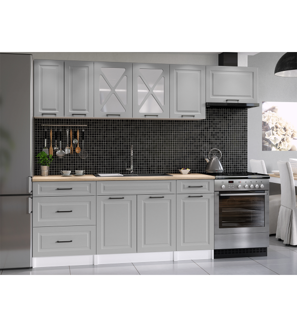 Kuchyňská linka SIMONE SCANDI 240/180 popelavě šedá