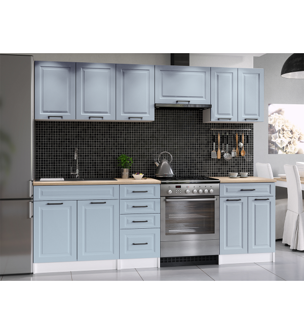 Kuchyňská linka BARBARA SCANDI 240/180 světle modrá