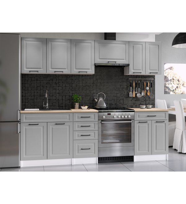 Kuchyňská linka BARBARA SCANDI 240/180 popelavě šedá