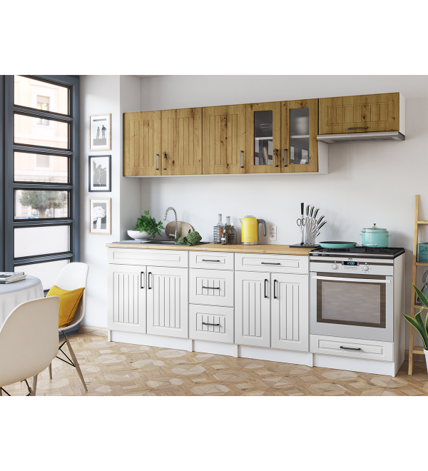 Kuchyňská linka BERTA SCANDI 240/240 dub artisan + bílá