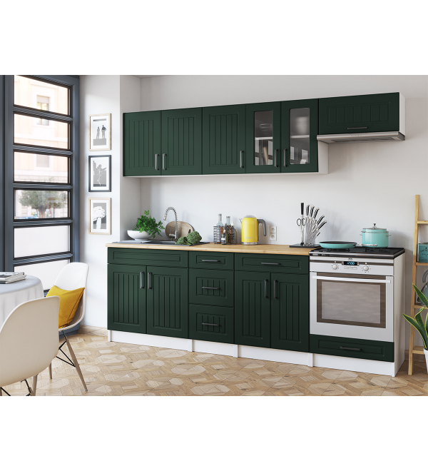 Kuchyňská linka BERTA SCANDI 240/240 zelená