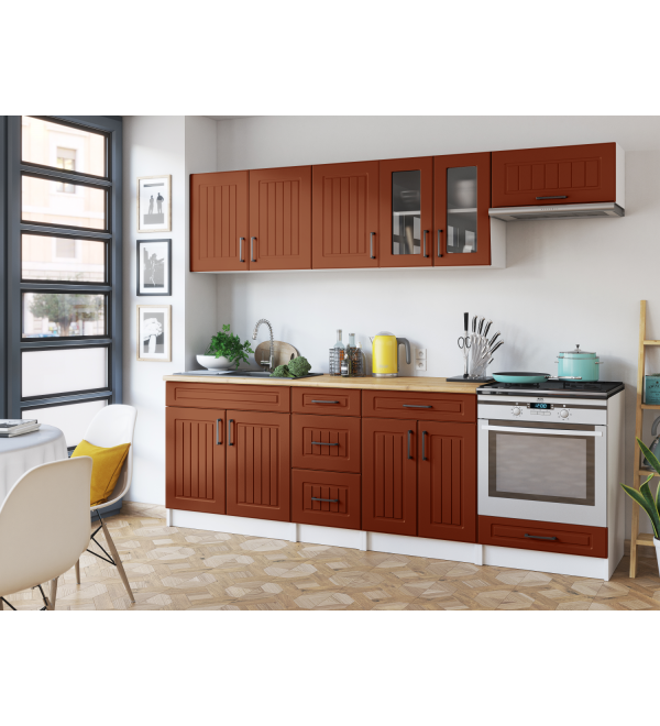 Kuchyňská linka BERTA SCANDI 240/240 cihlová