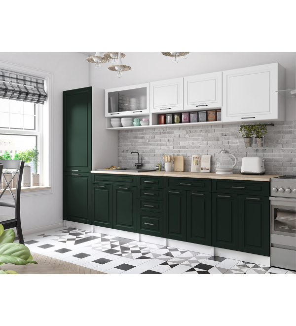 Kuchyňská linka BURO SCANDI 300cm bílá + zelená