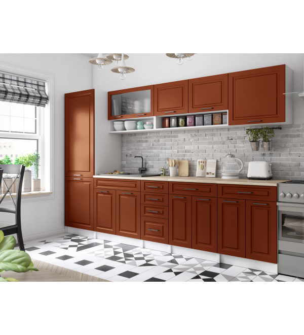 Kuchyňská linka BURO SCANDI 300cm cihlová