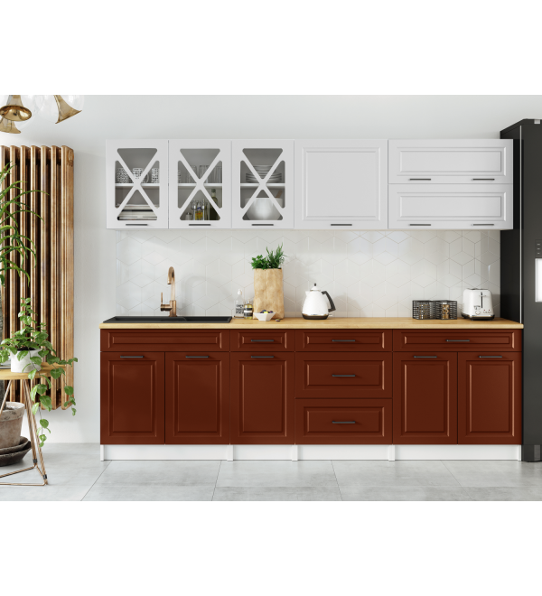 Kuchyňská linka HALINA SCANDI 260cm bílá cihlová