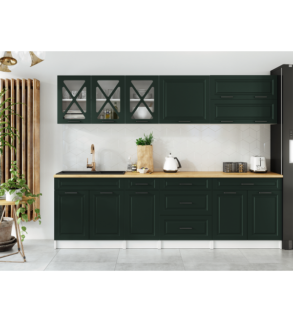 Kuchyňská linka HALINA SCANDI 260cm zelená