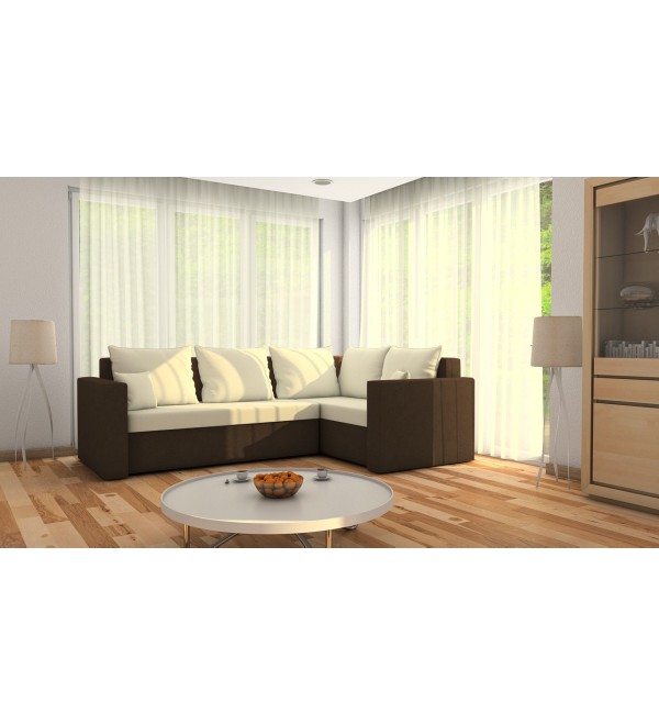 Rohová rozkládací sedačka CELINE béžovo-světlehnědá