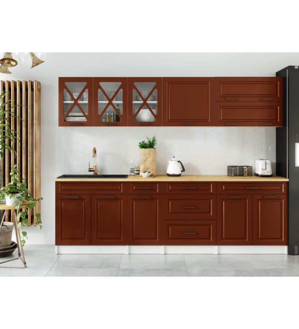 Kuchyňská linka HALINA SCANDI 260cm cihlová