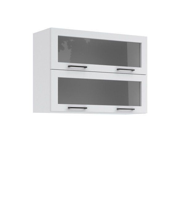 Kuchyňská horní skříňka 80 cm 2x prosklená dvířka - nízká SCANDI