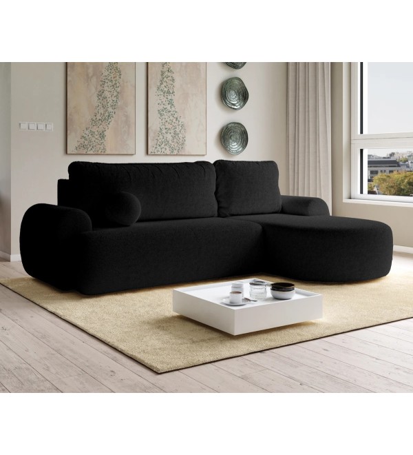 Rohová rozkládací sedačka BARBORA černá