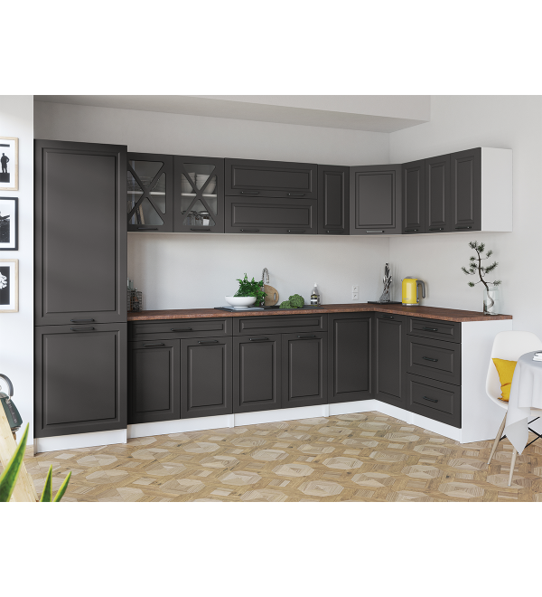 Rohová kuchyňská linka EROS SCANDI 310/150 grafit