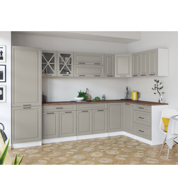 Rohová kuchyňská linka EROS SCANDI 310/150 stone šedá