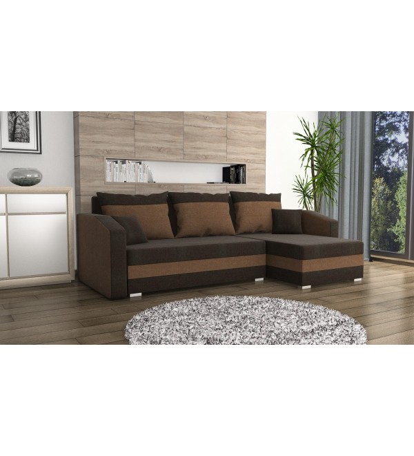 Rohová rozkládací sedačka FALCO hnědá-hnědá