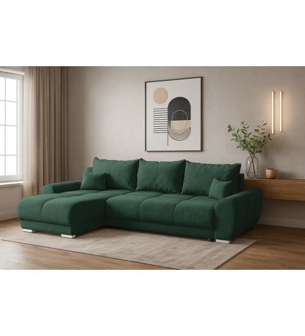 Rohová rozkládací sedačka EGON zelená