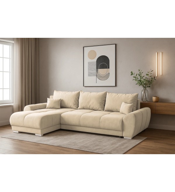 Rohová rozkládací sedačka EGON béžová