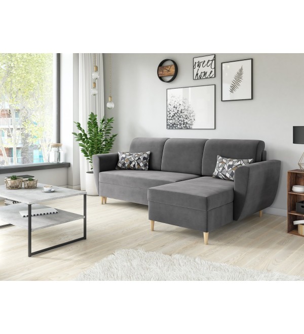 Rohová rozkládací sedačka CORA šedá