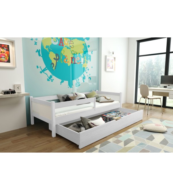 Dětská postel Sara bílá / bílá + matrace