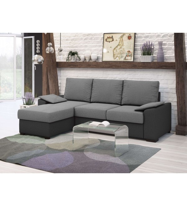 Rohová rozkládací sedačka LENA šedá - tmavě šedá